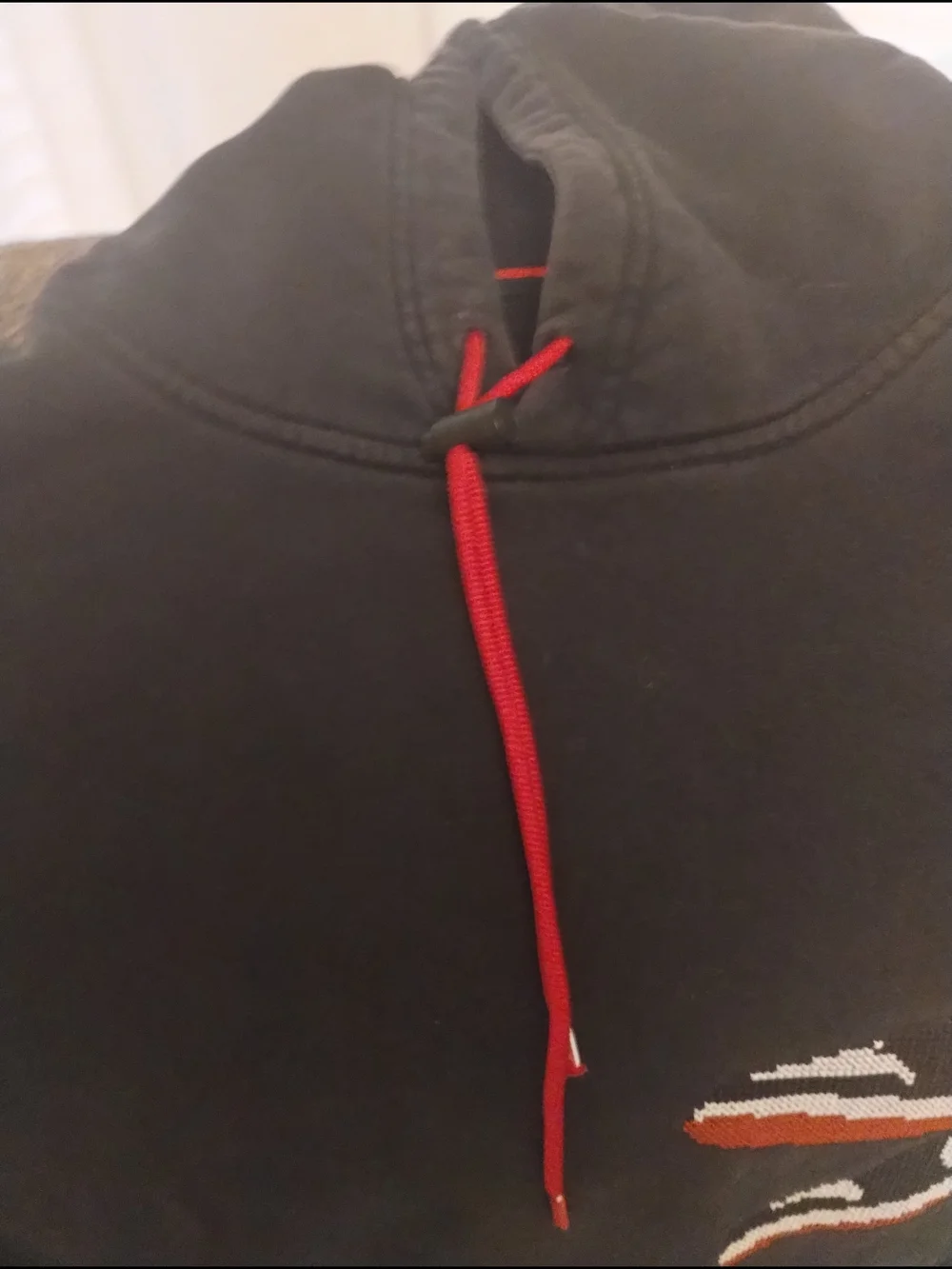 Jordan Black  Hoodie with Red Accent and Sneaker Graphic Sz Medium